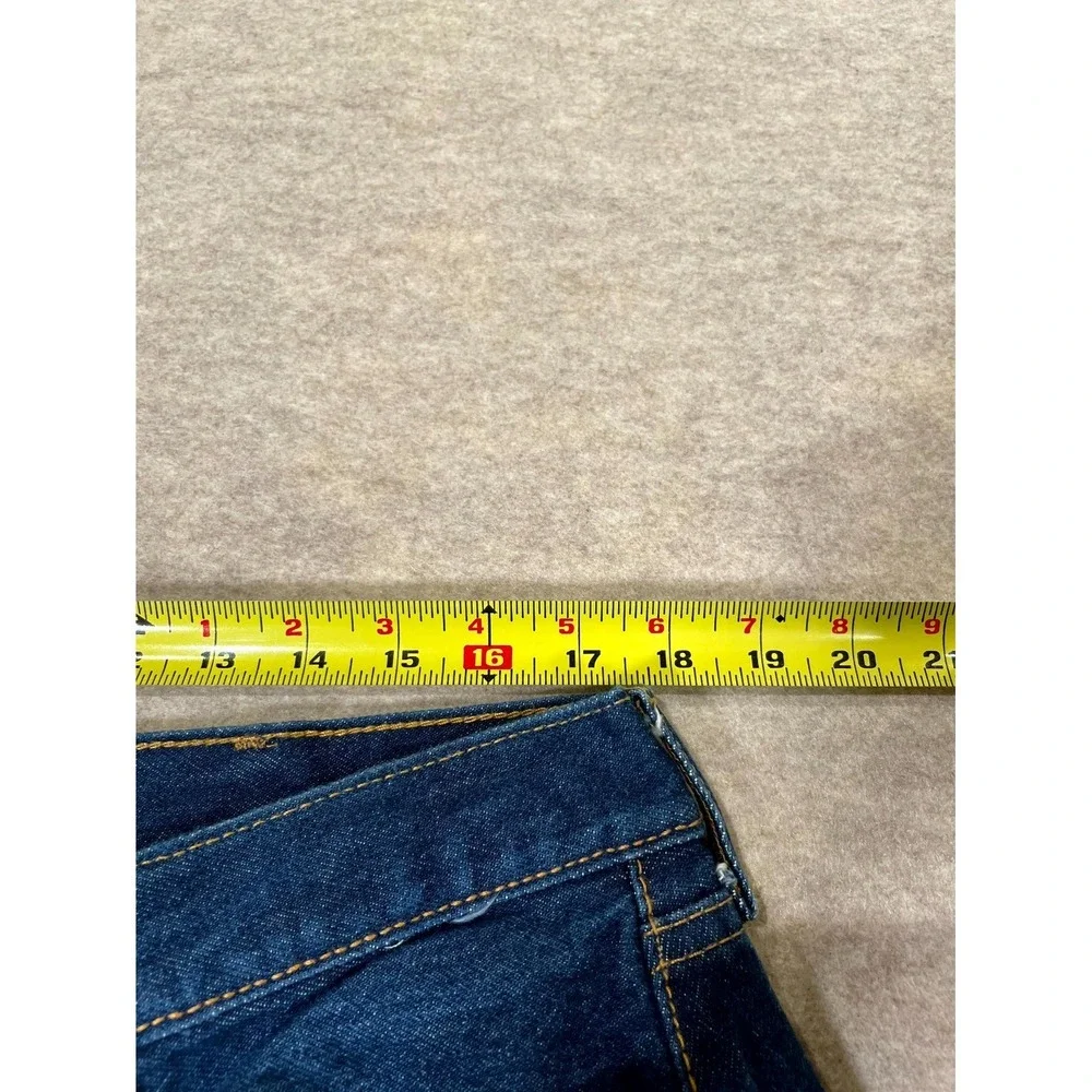 Levis 501 Original Fit Jeans Mens 40x32 Blue Whisker Denim Logo Cotton Dark Wash